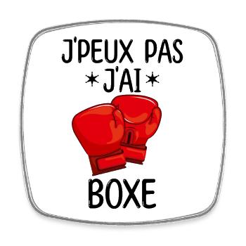 Je peux pas j'ai boxe - Magnet carré - blanc - Devant