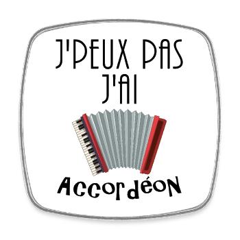 Accordéon accordéoniste cadeau d'accordéon - Magnet carré - blanc - Devant