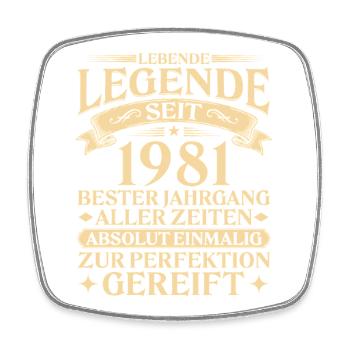 Lebende Legende seit 1981 Jahrgang Geschenk - Viereckiger Kühlschrankmagnet - Weiß - Vorne