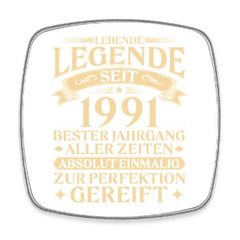 Lebende Legende seit 1991 Jahrgang Geschenk - Viereckiger Kühlschrankmagnet - Weiß - Vorne