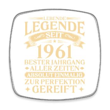 Lebende Legende seit 1961 Jahrgang Geschenk - Viereckiger Kühlschrankmagnet - Weiß - Vorne
