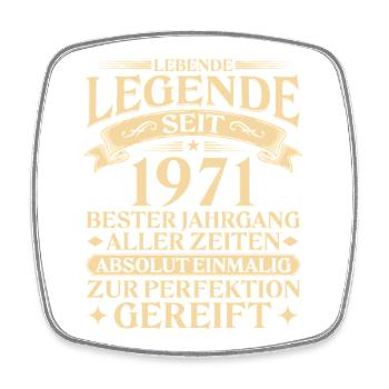 Lebende Legende seit 1971 Jahrgang Geschenk - Viereckiger Kühlschrankmagnet - Weiß - Vorne