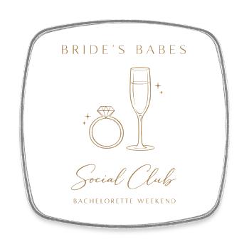 Bride Babes Shirt JGA Bachelorette Team Bride - Viereckiger Kühlschrankmagnet - Weiß - Vorne