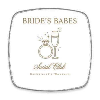 Bride Babes Shirt JGA Bachelorette Team Bride - Viereckiger Kühlschrankmagnet - Weiß - Vorne