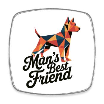 Chemise Homme Meilleur Ami à motif chien low poly - Magnet carré - blanc - Devant