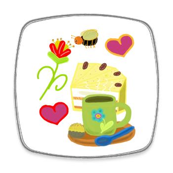 Garden Coffee Break Hobby Gardener Bee Insect - Square fridge magnet - white - Front