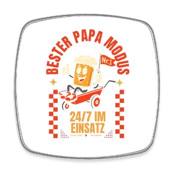 Bester Papa Modus Vatertag Bollerwagen Bier lustig - Viereckiger Kühlschrankmagnet - Weiß - Vorne
