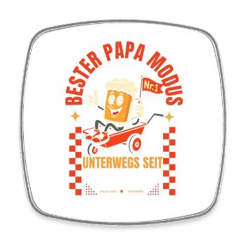 Bester Papa Bier Personalisiert Vatertagsgeschenk - Viereckiger Kühlschrankmagnet - Weiß - Vorne