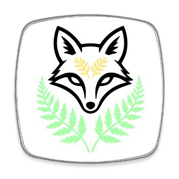 Fuchs Farn Pastell Wald Logo - Viereckiger Kühlschrankmagnet - Weiß - Vorne