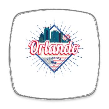 Orlando Florida in Vereinigten Staaten USA Design - Viereckiger Kühlschrankmagnet - Weiß - Vorne