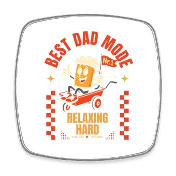 Best Dad Mode Vatertag Bier Bollerwagen Geschenk - Viereckiger Kühlschrankmagnet - Weiß - Vorne