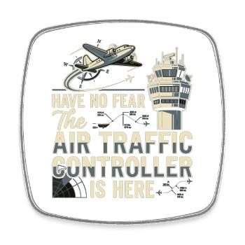 Fluglotse Air Traffic Controller Pilot - Viereckiger Kühlschrankmagnet - Weiß - Vorne