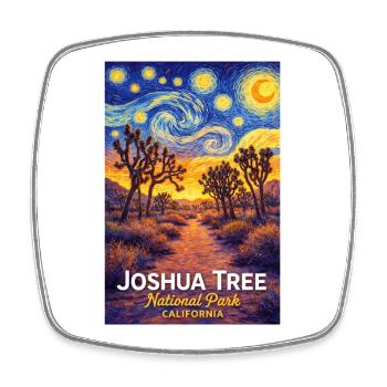 Joshua Tree National Park, California - Square fridge magnet - white - Front