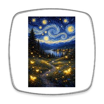 Firefly Starry Night - Square fridge magnet - white - Front