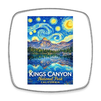 Kings Canyon Nationalpark, Kalifornien - Viereckiger Kühlschrankmagnet - Weiß - Vorne