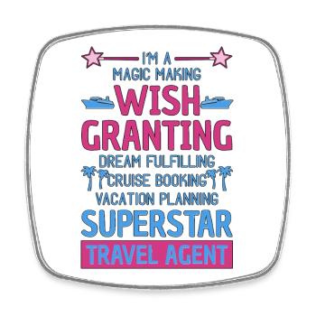 Family Vacation Planning Trip Cruising - Square fridge magnet - white - Front