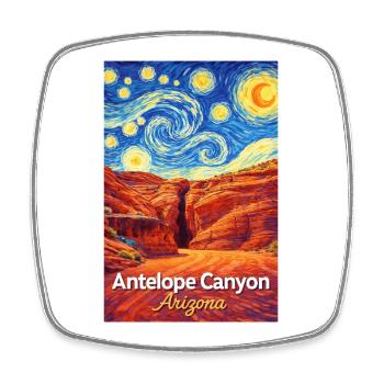 Antelope Canyon Arizona – Starry Night - Square fridge magnet - white - Front
