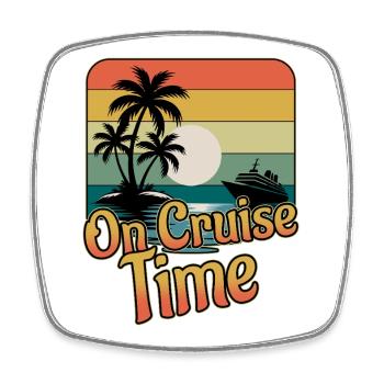 Croisière en croisière : voyage en famille - Magnet carré - blanc - Devant