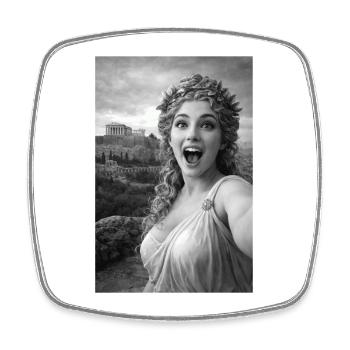 Aphrodite Selfie Porträt - Viereckiger Kühlschrankmagnet - Weiß - Vorne