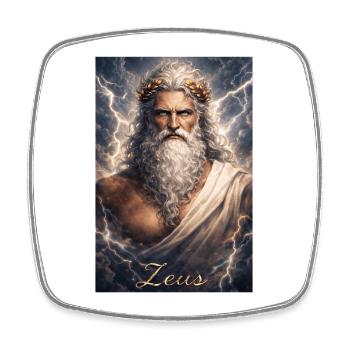 Zeus Porträt - Viereckiger Kühlschrankmagnet - Weiß - Vorne