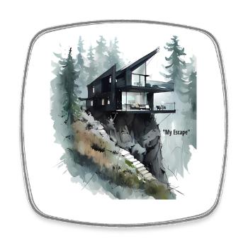 Klippen-Glashaus-Flucht - Viereckiger Kühlschrankmagnet - Weiß - Vorne