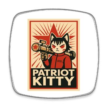 Art de la fusée Patriot Kitty - Magnet carré - blanc - Devant