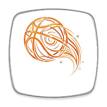 Funkelnder Basketball - Basketball Fan Bsketballer - Viereckiger Kühlschrankmagnet - Weiß - Vorne