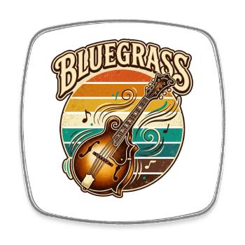 Retro Vintage Bluegrass Music Mandolin - Square fridge magnet - white - Front
