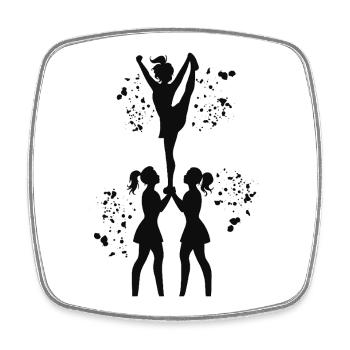 Cheerpom pom girls Mom Cheerleading - Magnet carré - blanc - Devant