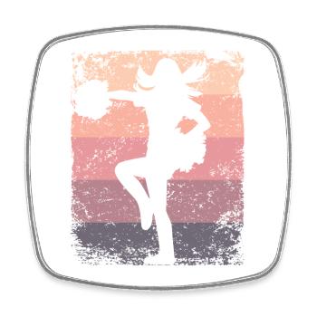 Cheerleader Cheer Mom Cheerleading - Viereckiger Kühlschrankmagnet - Weiß - Vorne