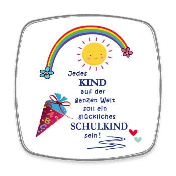 Schulkind  - Viereckiger Kühlschrankmagnet - Weiß - Vorne