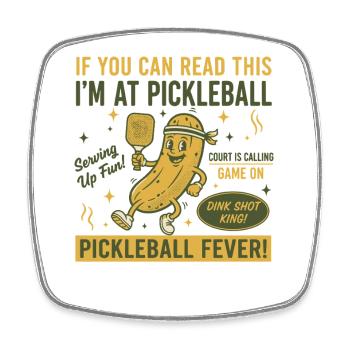 Pickleball-lustiger Spieler liebt Gurkenball - Viereckiger Kühlschrankmagnet - Weiß - Vorne
