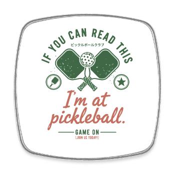 Pickleball-lustiger Spieler bin beim Pickle-Ball-Spiel - Viereckiger Kühlschrankmagnet - Weiß - Vorne