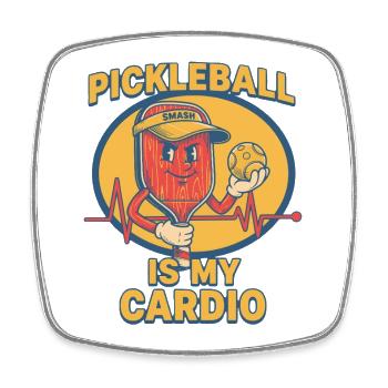 Pickleball ist mein lustiger Cardio-Pickleball-Spieler - Viereckiger Kühlschrankmagnet - Weiß - Vorne
