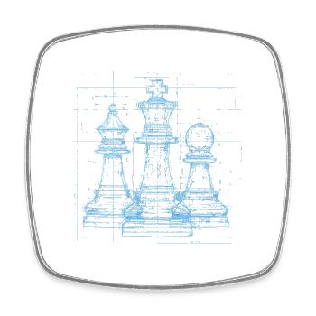 Cadeau Plan d’échecs pour hommes - Magnet carré - blanc - Devant