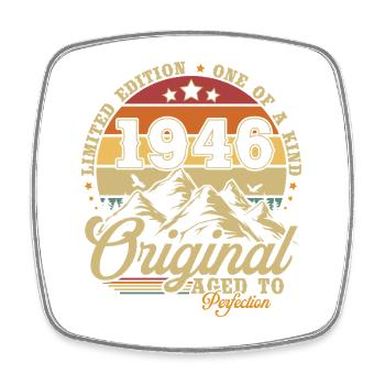 Original 1946 jahrgang geburtstagsgeschenk - Viereckiger Kühlschrankmagnet - Weiß - Vorne