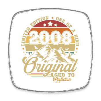 Original 2008 jahrgang geburtstagsgeschenk - Viereckiger Kühlschrankmagnet - Weiß - Vorne