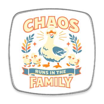 Chaos des oies - Magnet carré - blanc - Devant