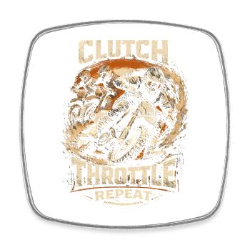 Dirtbike Dirt Bike Motocross Clutch Throttle - Square fridge magnet - white - Front