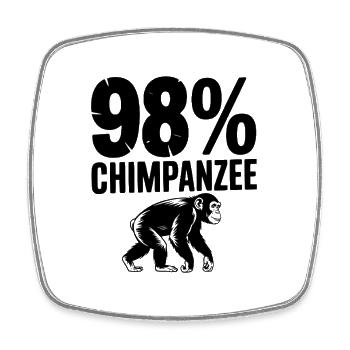 98 % Schimpansen - Viereckiger Kühlschrankmagnet - Weiß - Vorne