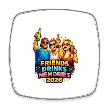Amis boire des souvenirs 2026 - Magnet carré - blanc - Devant