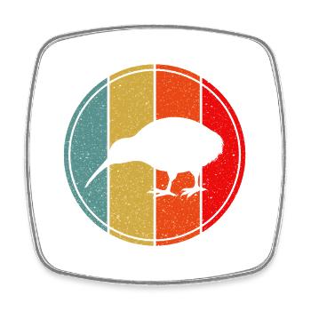 Kiwi Bird Retro Vintage Sunset Neuseeland - Viereckiger Kühlschrankmagnet - Weiß - Vorne