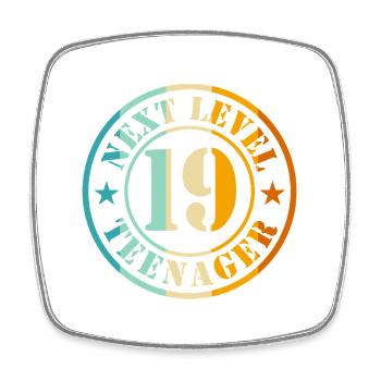 19e anniversaire garçon fille adolescente niveau 19 - Magnet carré - blanc - Devant