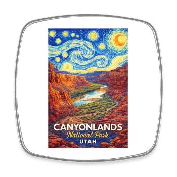 Canyonlands National Park, Utah - Square fridge magnet - white - Front