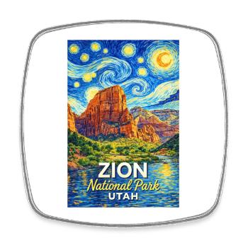 Zion Nationalpark, Utah Sternennacht - Viereckiger Kühlschrankmagnet - Weiß - Vorne