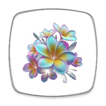 Explosion de couleurs de plumeria arc-en-ciel - Magnet carré - blanc - Devant