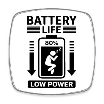 Battery Life Low Power Humor Battery Empty - Square fridge magnet - white - Front