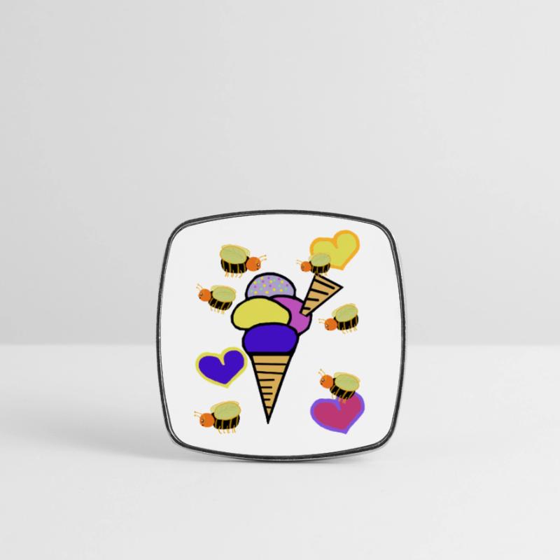 Retro Eis Eiskrem Eiscreme Bienen Viereckiger Kühlschrankmagnet