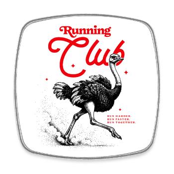 Running Club  - Viereckiger Kühlschrankmagnet - Weiß - Vorne