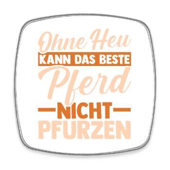 Reiten Pferdeliebhaber Reiterhof Pferde - Viereckiger Kühlschrankmagnet - Weiß - Vorne